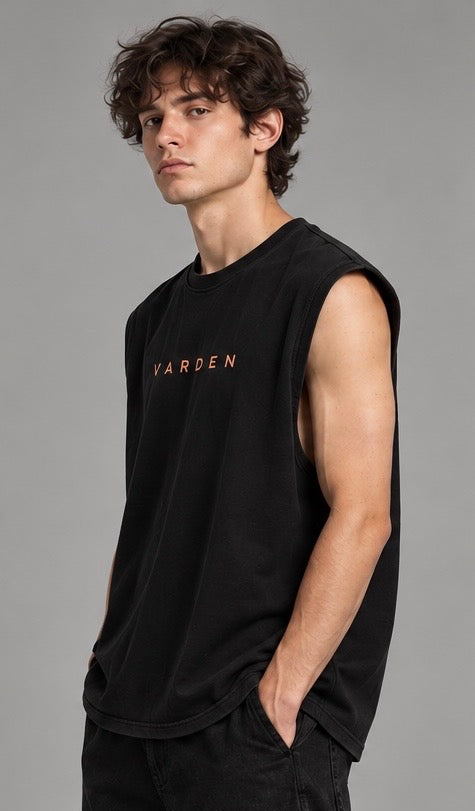 Polera sin mangas gravillada